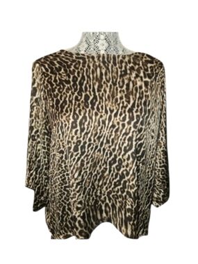 Alembika Leopard Print Satin Top